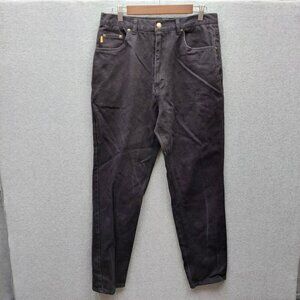 Bugle Boy Gold Crest Womens Black Cotton Pants Size 14